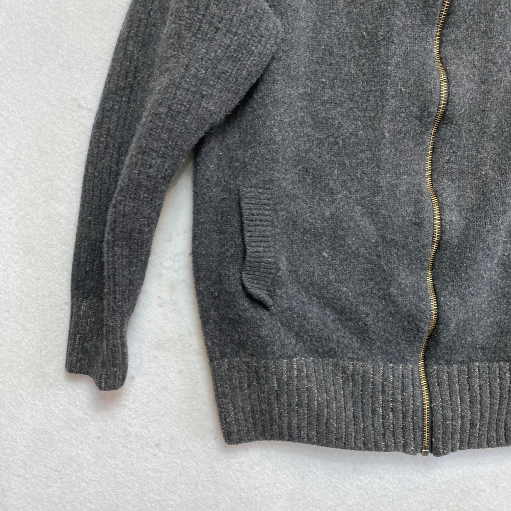 Rodd & Gunn Sweater Mens L Gray Australian Lambswool Merino Ribbed Knit Full Zip - Picture 4 of 9